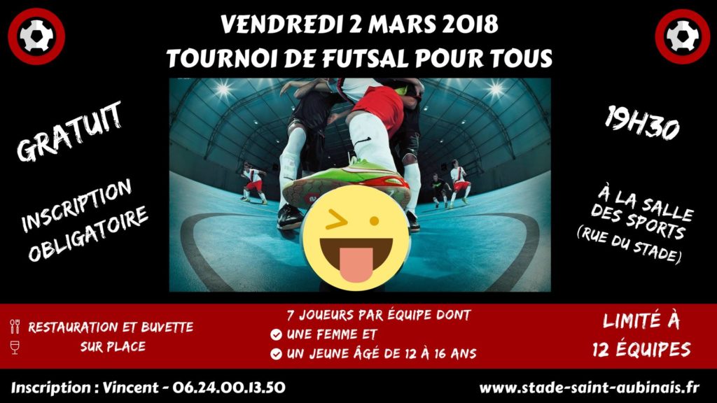 Tournoi de futsal pour tous - Vendredi 2 mars 2018